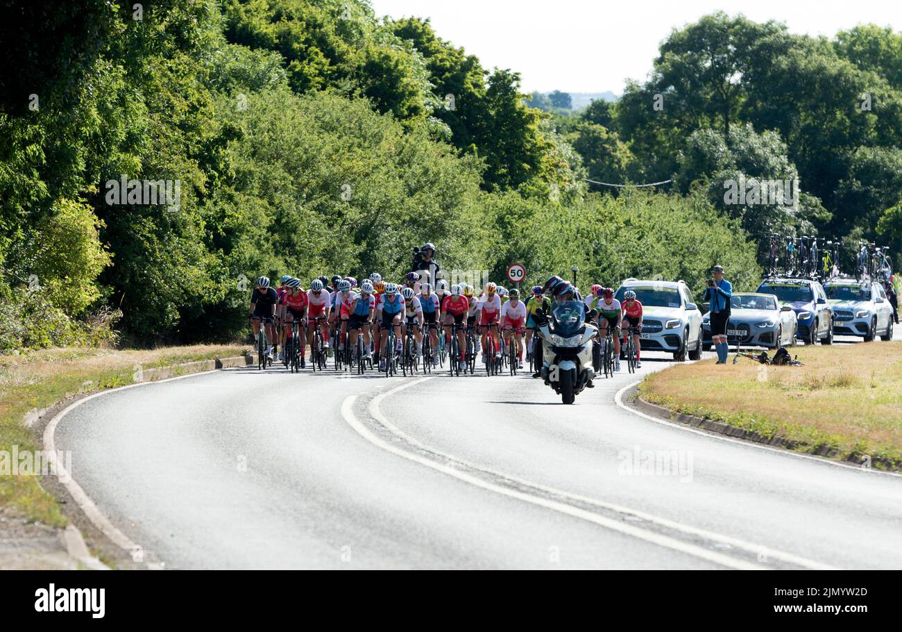 The 2022 Commonwealth Games women`s cycling road race, Warwick, UK Stock Photo